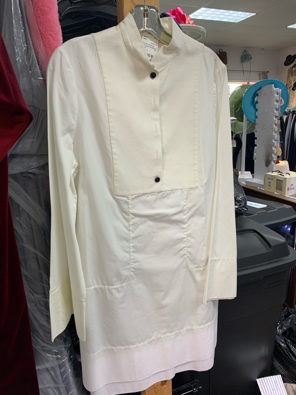 Alexander McQueen Cream and White Long Sleeve Tunic Dress
